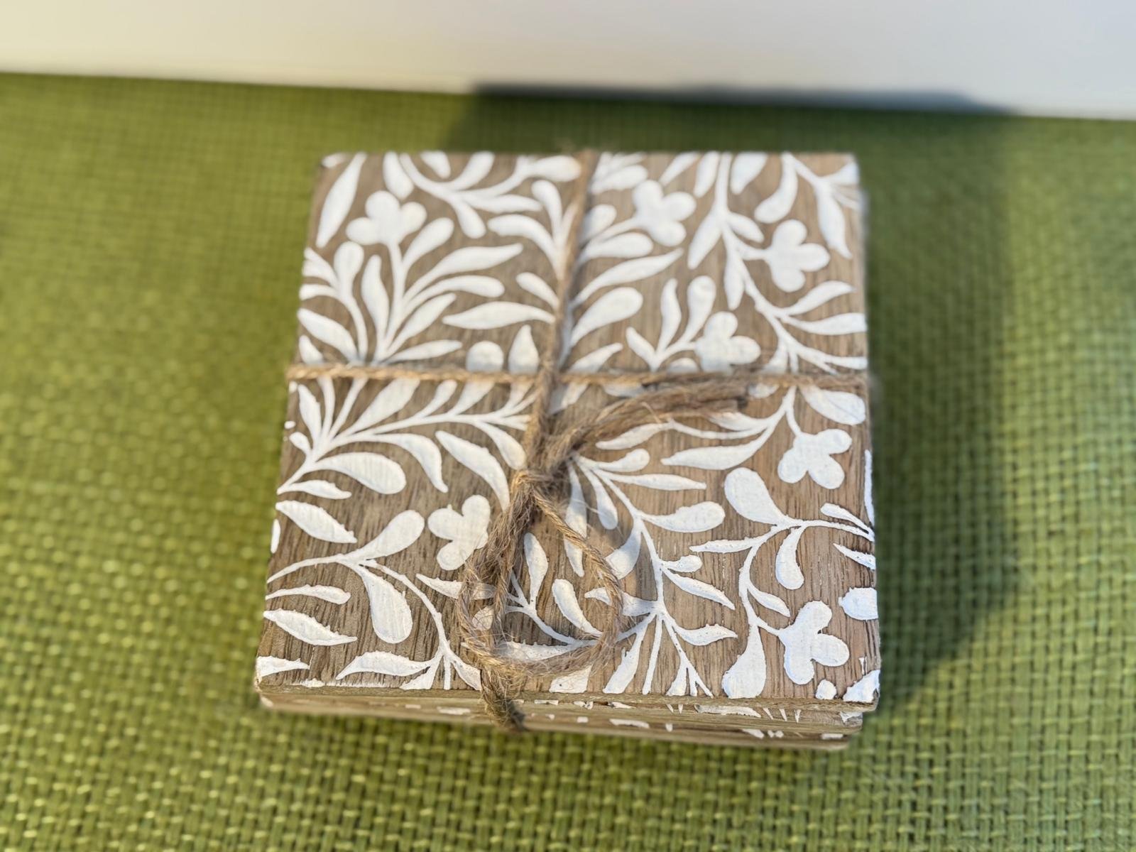 Whitewash Vine Coaster